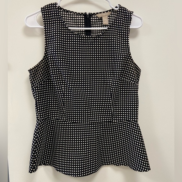 Banana Republic size 10 black and white tie polka dot‎ top $49 - Picture 1 of 4